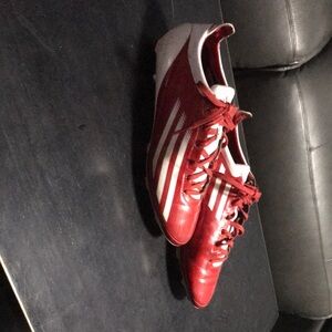 Adidas Men's Bold Red and White Football cleats.